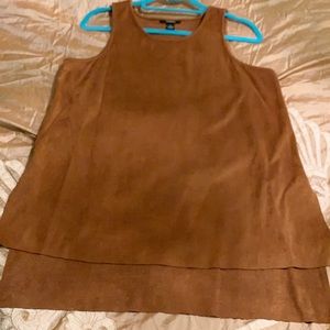 Alfani cognac/camel colored faux suede tunic